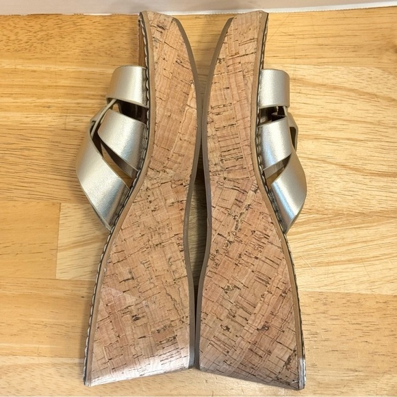 Sam Edelman "Reynere"  Leather Slide Platform Wedge Sandals 8M - Picture 4 of 9